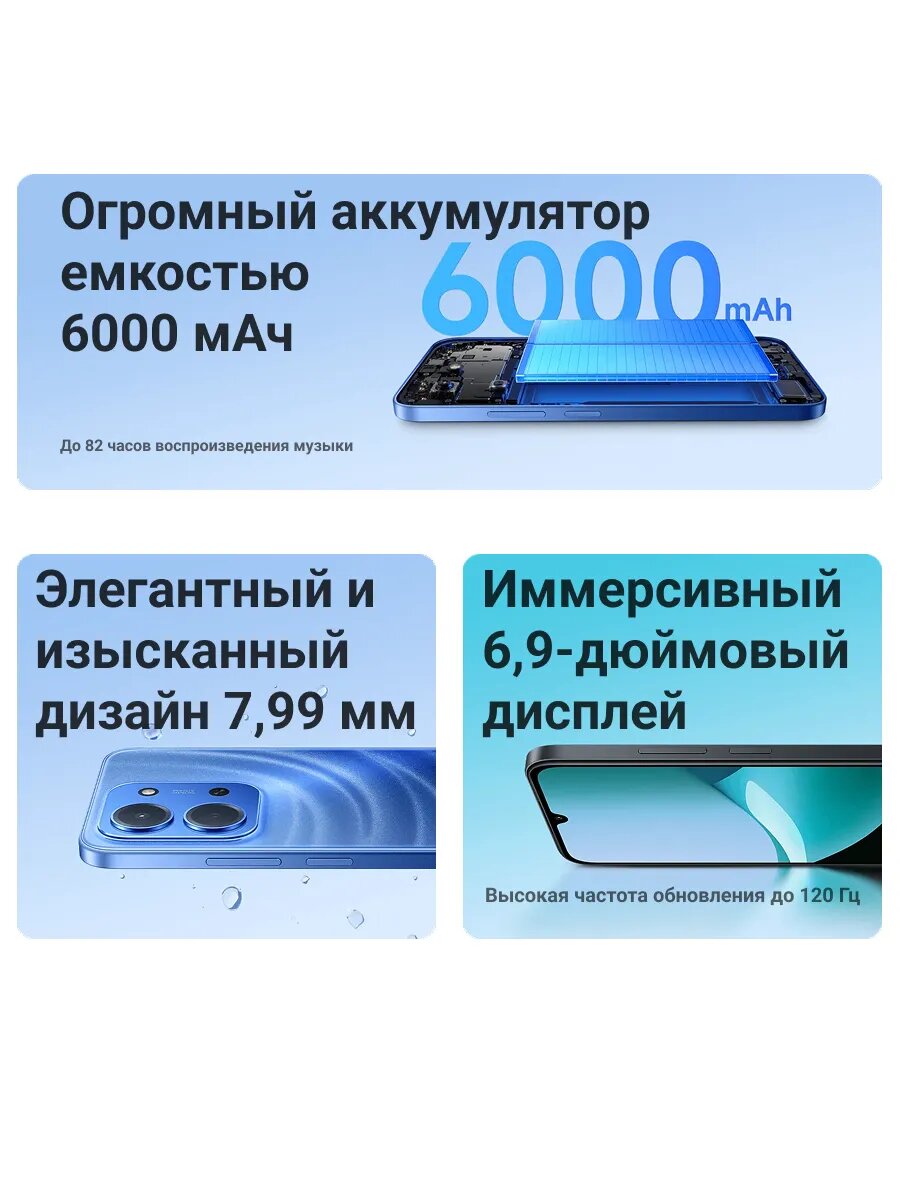 Смартфон Xiaomi Redmi 15C 8GB+256GB Mint Green, NFC, 6.9" фото 11