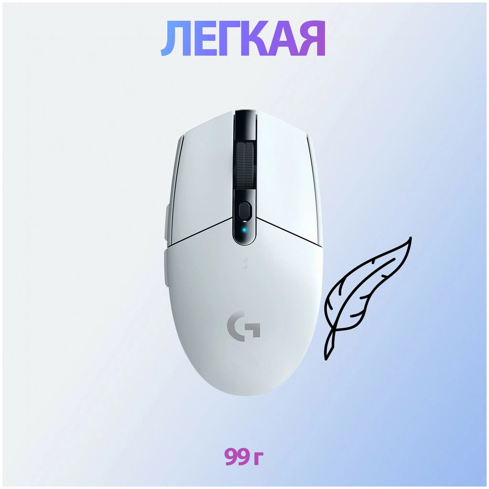 Logitech G Logitech G304 Lightspeed White фото 10