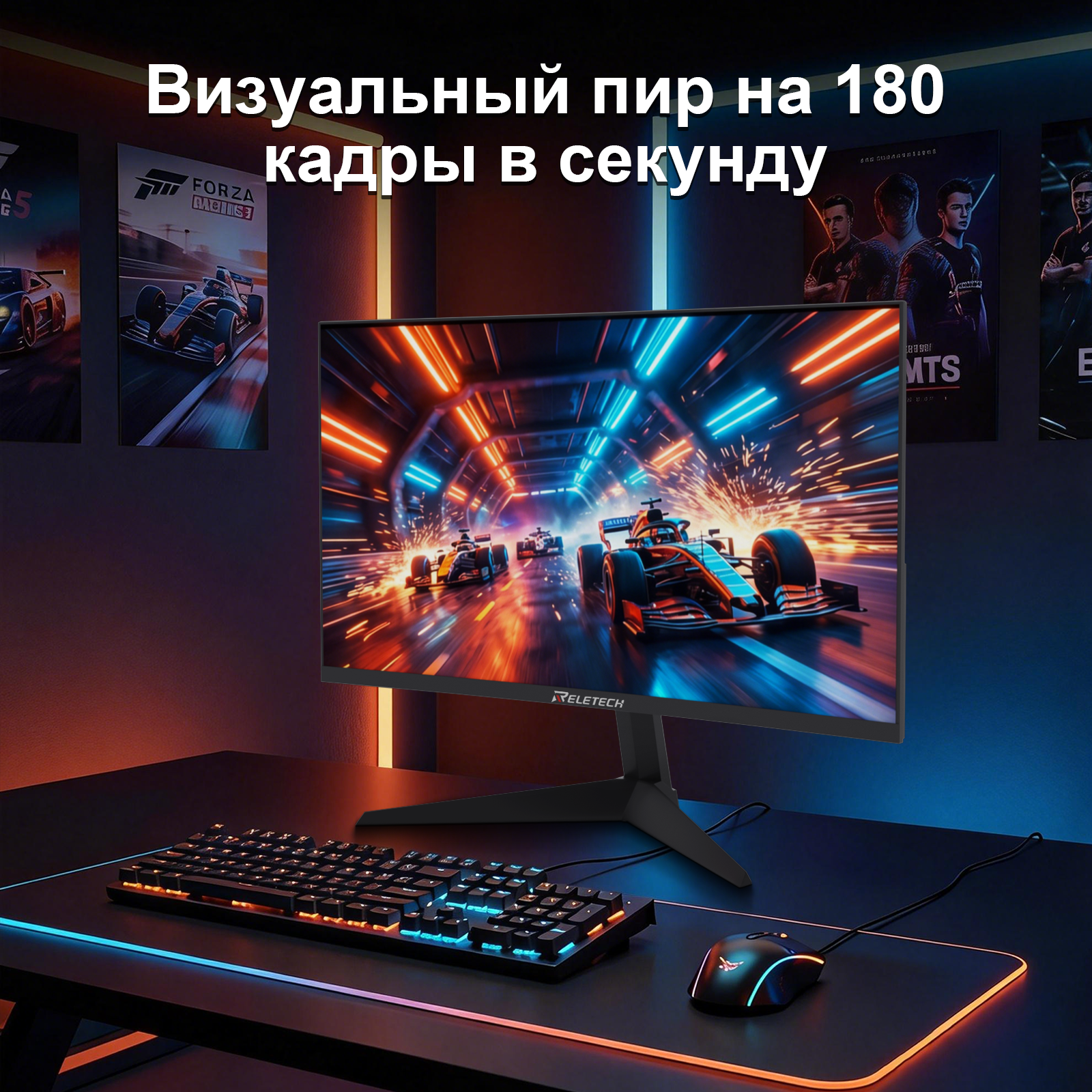Профессиональный игровой монитор Reletech G25F180 с изогнутым экраном 23 фото 3