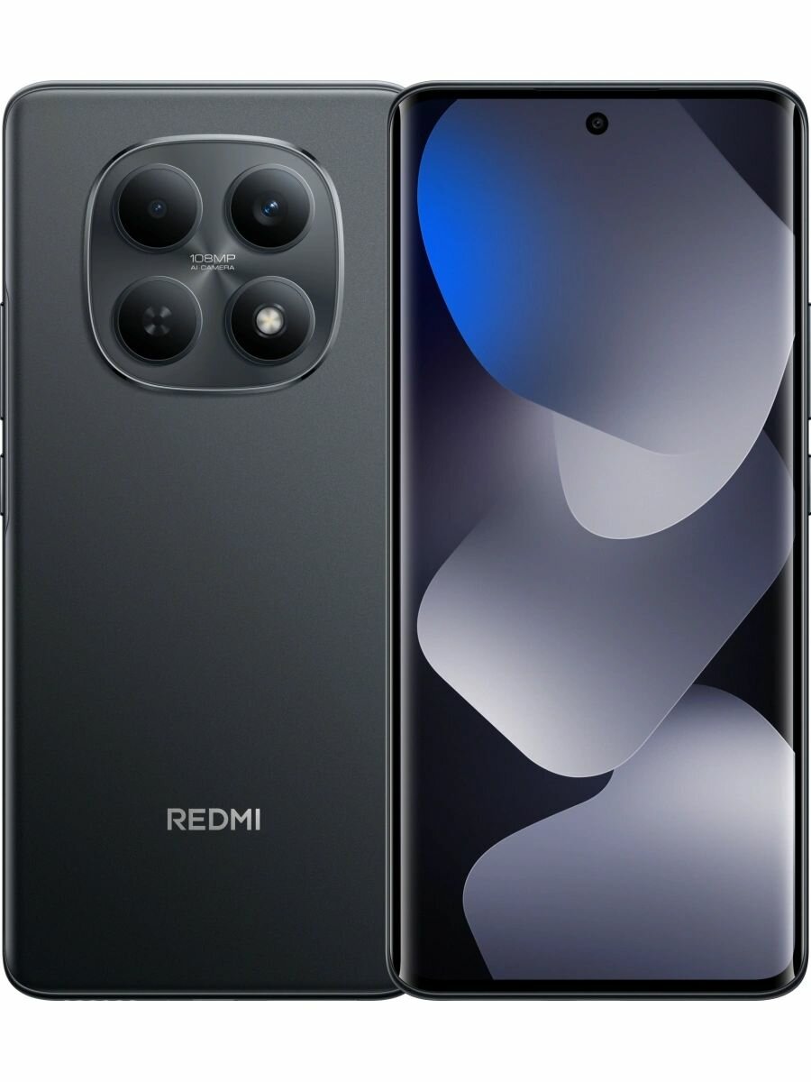 Смартфон Xiaomi из серии Redmi Note 15 с черным корпусом предлагает современный дизайн и функциональность моноблока