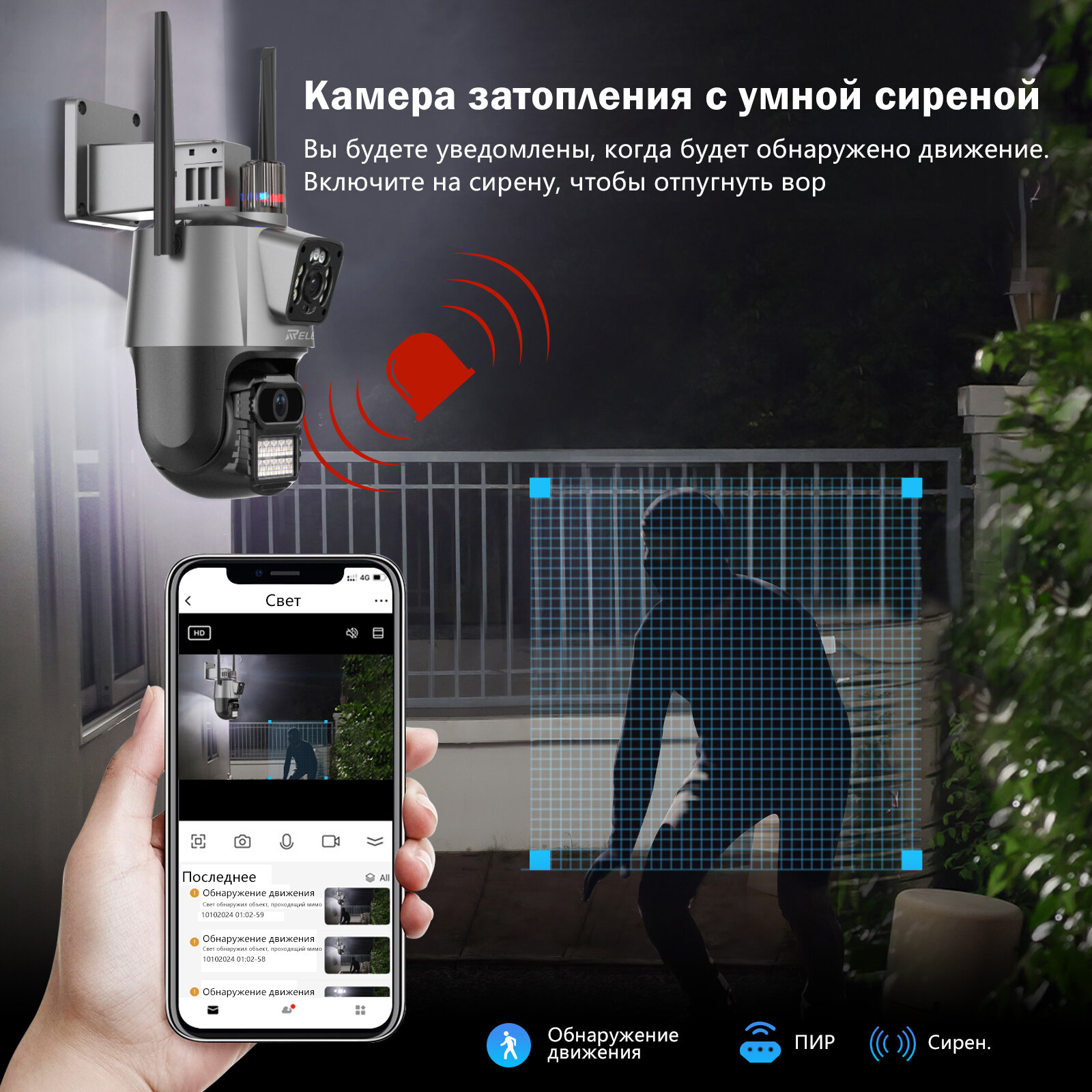 4K IP Камера видеонаблюдения уличная Wi-Fi PTZ 8MP цветная ночь AI фото 3