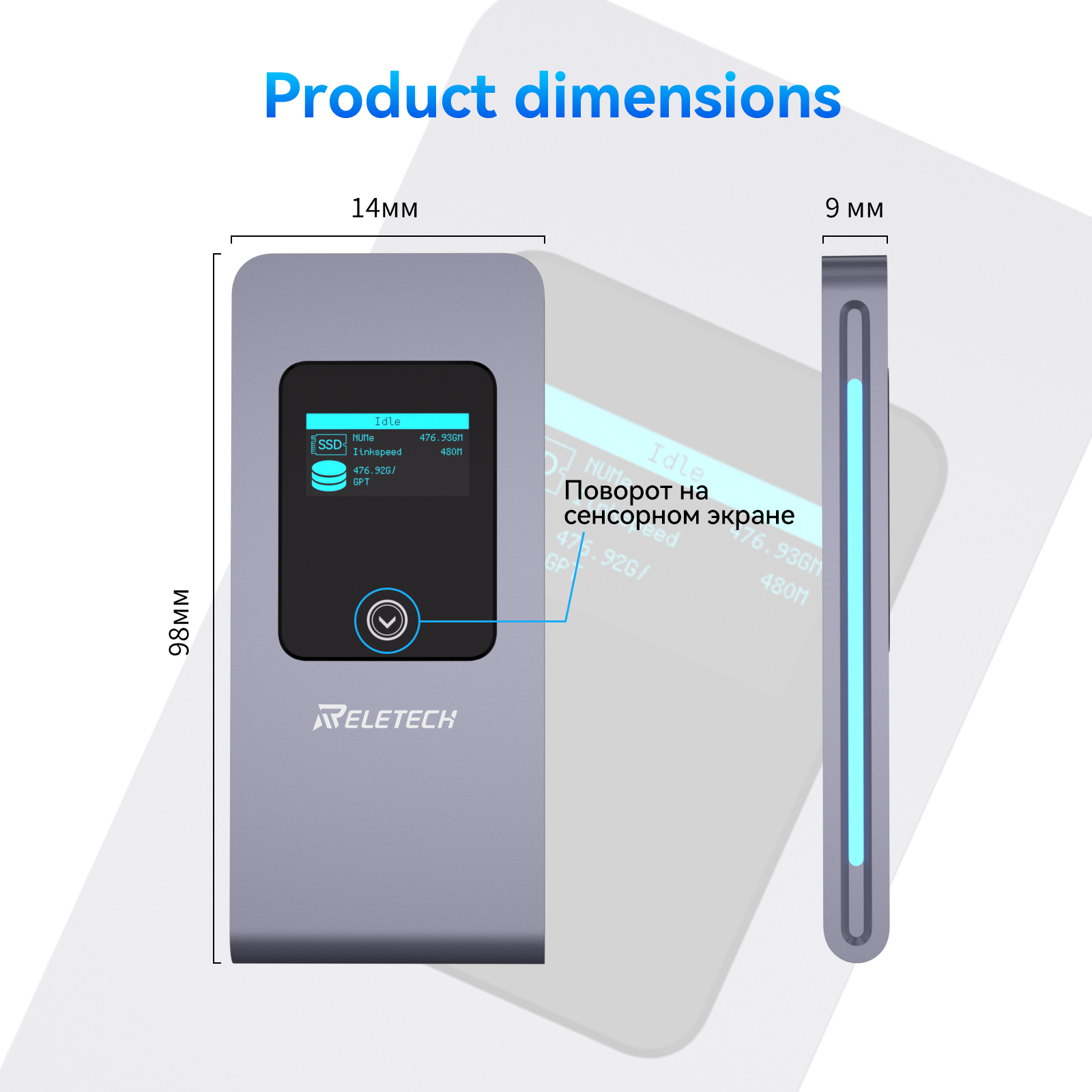 Высокоскоростной USB-C 10Gbps бокс для SSD M фото 9