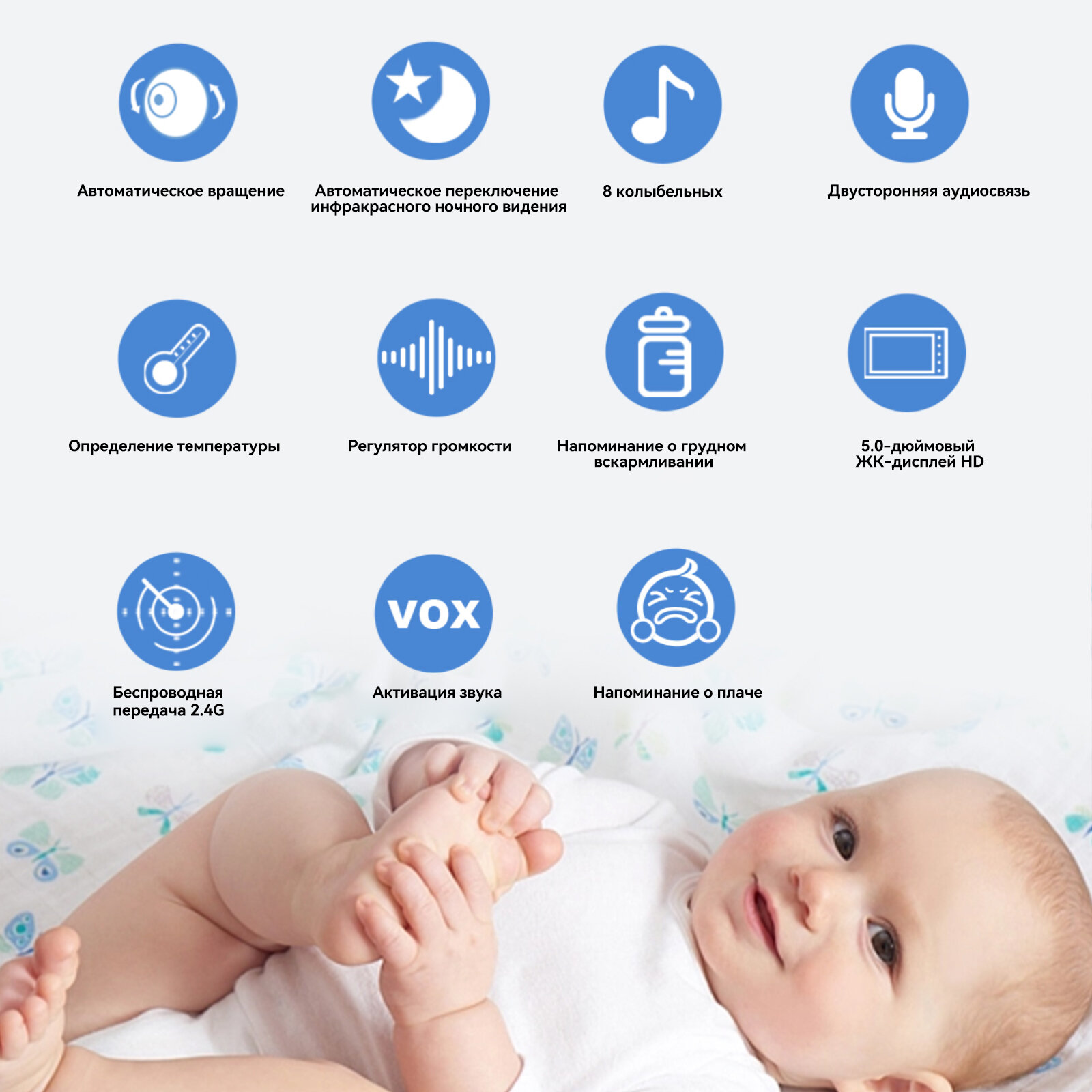 Беспроводная видеоняня Baby Monitor: комфорт и безопасность для вашего малыша фото 2