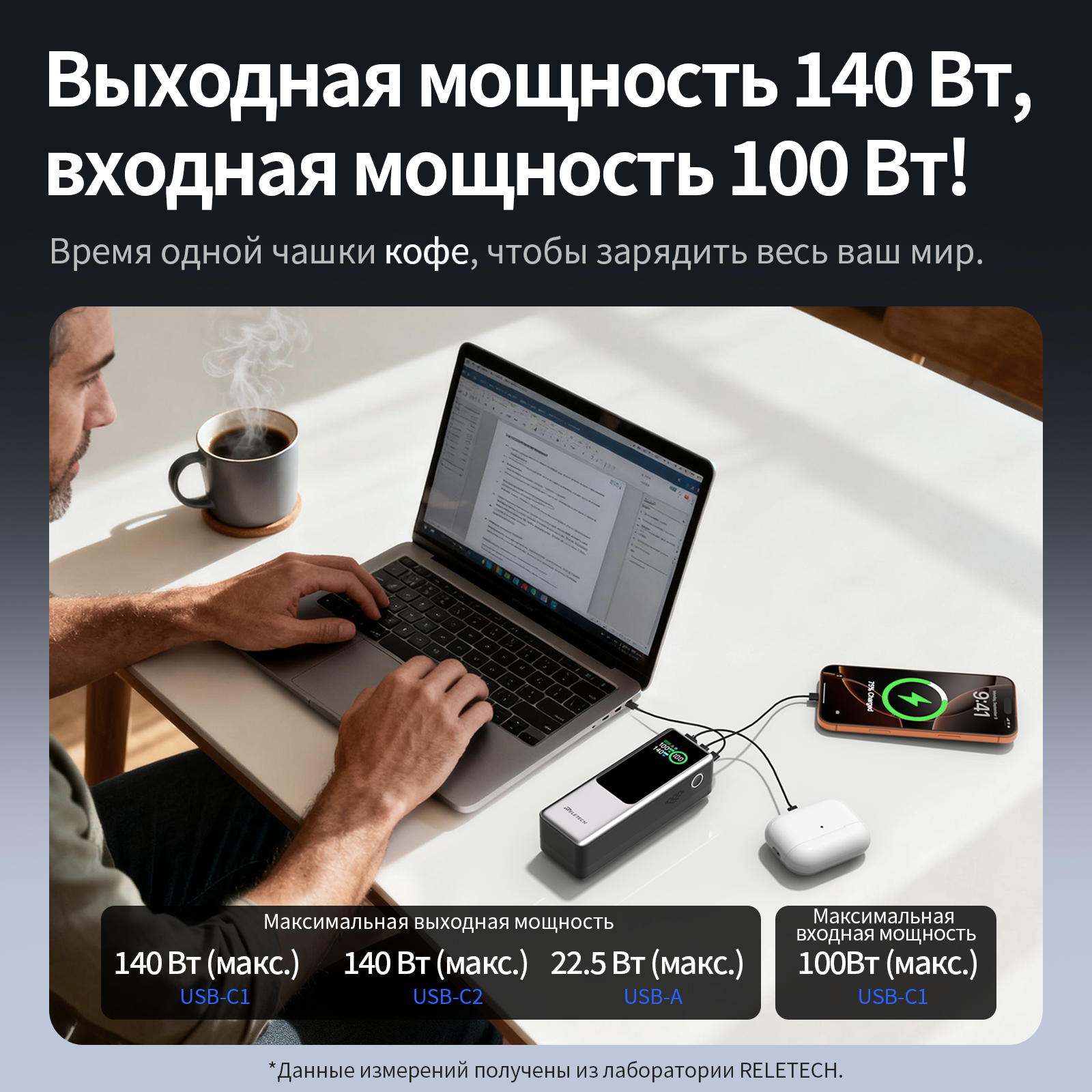 Внешний аккумулятор Reletech - это мощный и надежный помощник в путешествиях и повседневной жизни фото 5