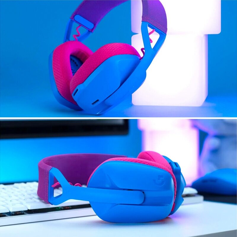 Ультралегкие беспроводные игровые наушники Logitech G435 в ярком синем цвете фото 11