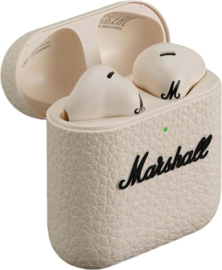 Наушники Marshall Minor IV беспроводные TWS, Bluetooth-наушники, кремовый (cream) фото 2
