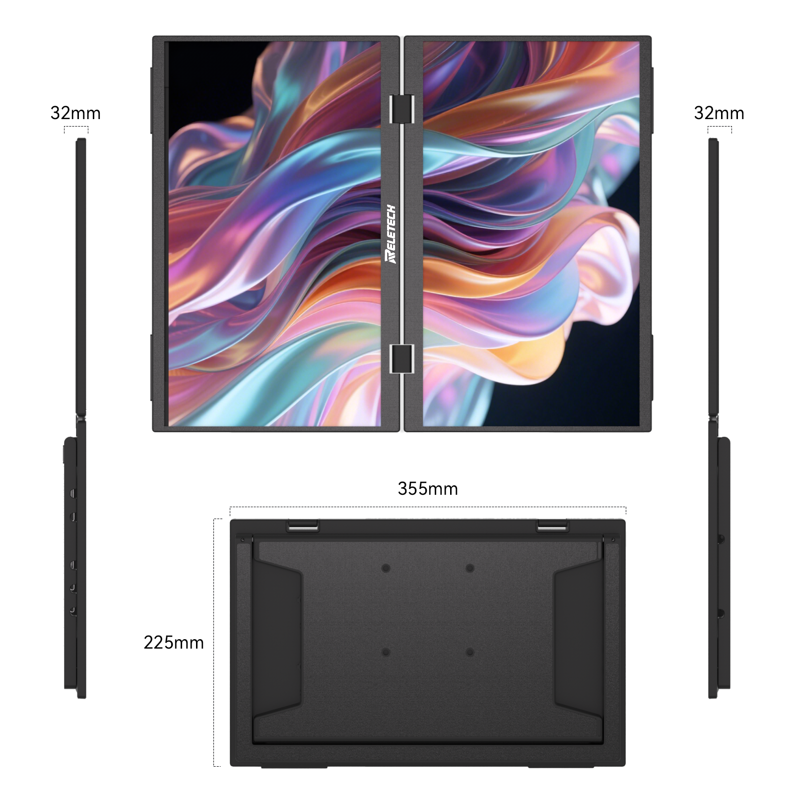 Reletech 15,6-дюймовый двойной экран портативный монитор 1080P FHD: наслаждайтесь качеством изображения фото 9