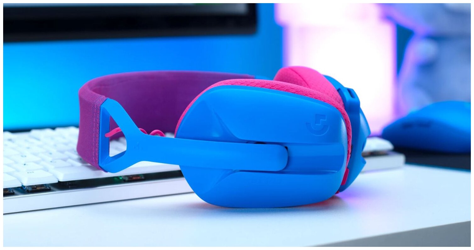 Ультралегкие беспроводные игровые наушники Logitech G435 в ярком синем цвете фото 9
